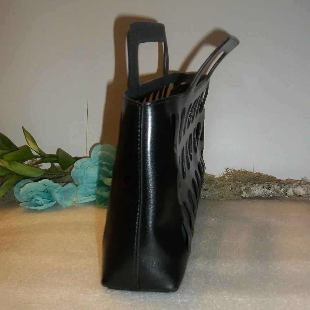 SOLD! Timmy Woods Beverly Hills Collection Black Clutch 14" x 6" Removable Liner - Picture 3 of 13